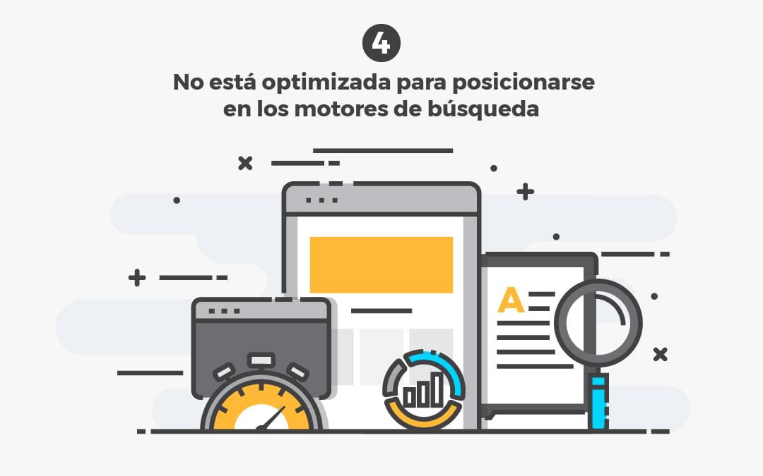 No está optimizada para posicionarse en los motores de búsqueda