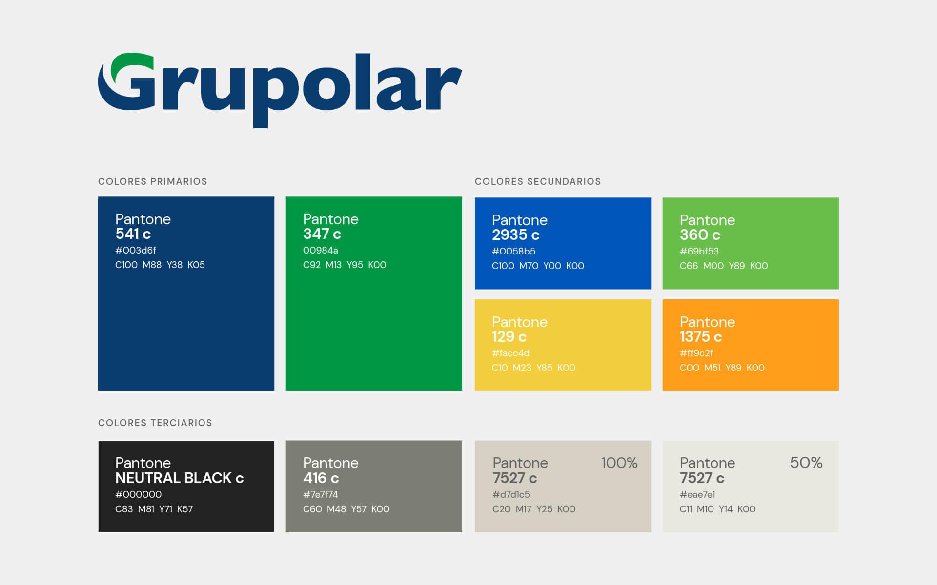 Paleta de color de la marca Grupolar